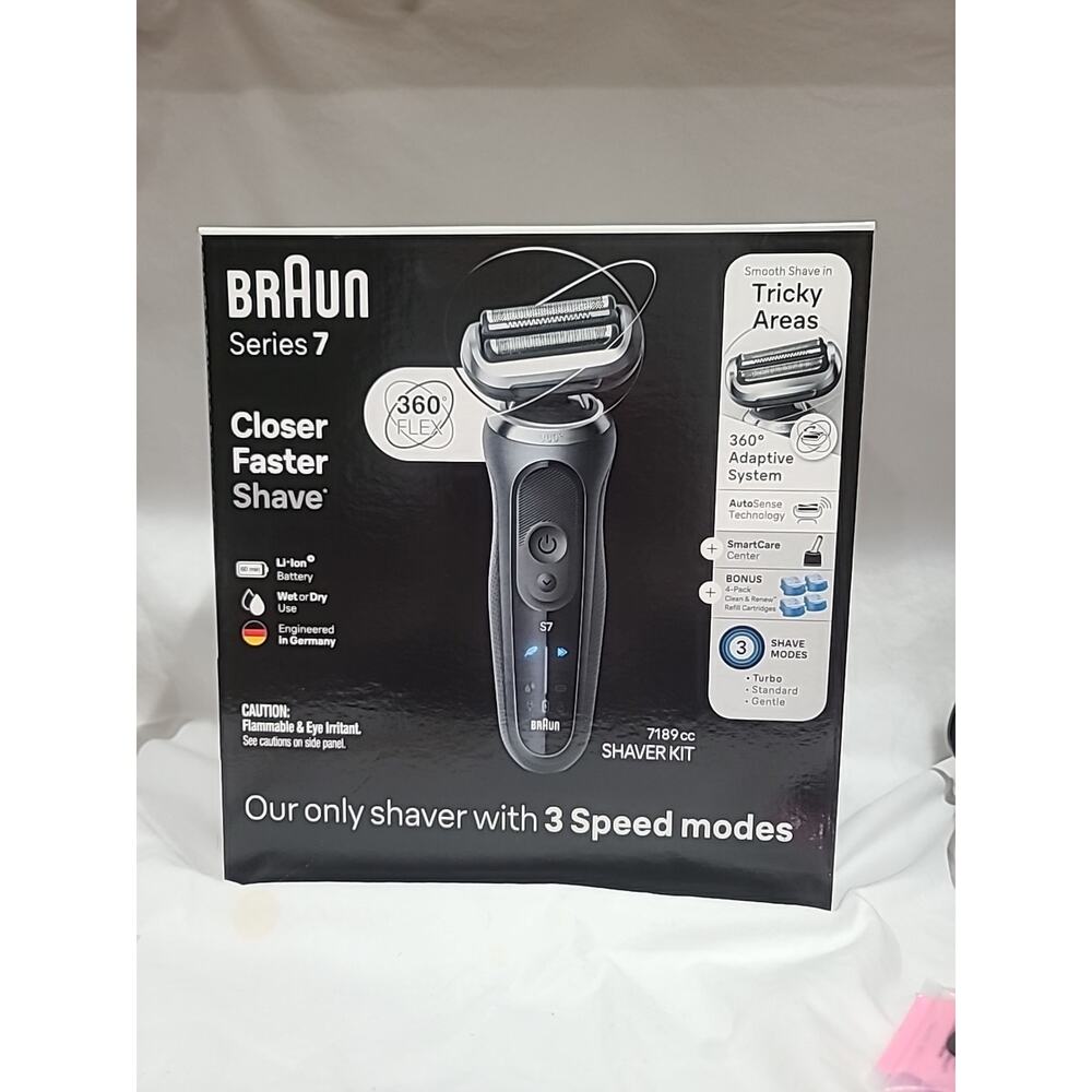 Braun Electric Shaver for Men, Series 7 7189cc, Wet & Dry Shave, 3 Shave Modes